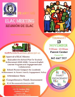 Please join us for our November 2025 ELAC Meeting.